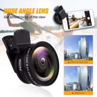 Lensa Super Wide Angle Lens + Macro Smartphone Lensa Kamera Tele Zoom 12.5X dan 0.45X Hp Android Handphone Tablet Gadget Serbaguna Smartphone Perlengkapan Foto Fotografer Rekam Foto Jarak Jauh Lensa Tele HP Lensa Teleskop HP s7604 - Black