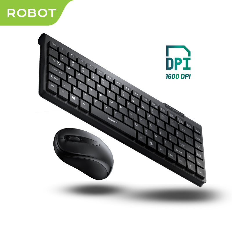 ROBOT Portable Mini Wireless Set Combo Keyboard and Mouse KM3500 Original Garansi 1 Tahun