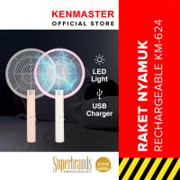 Kenmaster Raket Nyamuk Rechargeable USB + Lampu LED KM-624 / Raket Nyamuk Cas Serangga / Mosquito - Pembasmi Serangga - MOSQ032