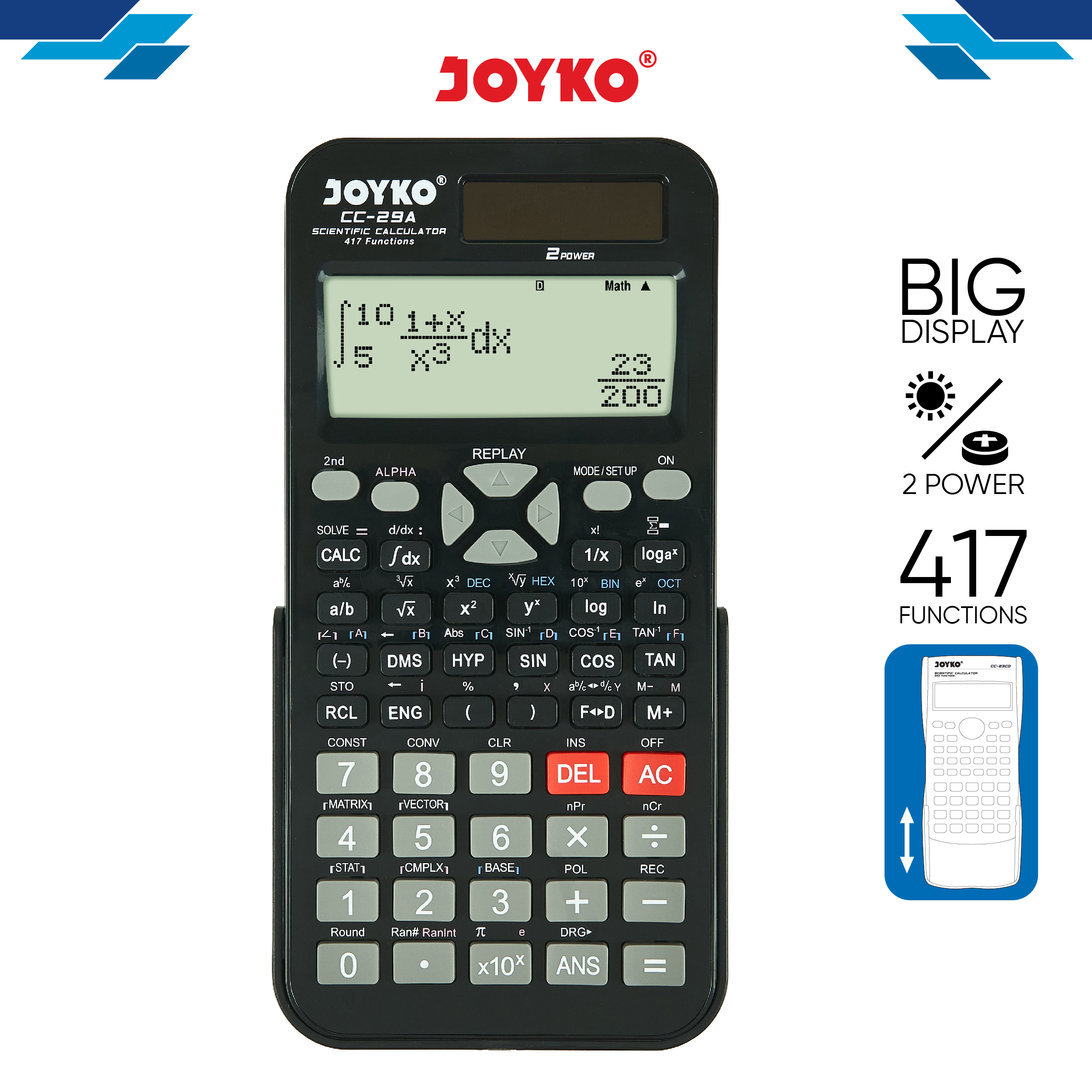 JOYKO Calculator Kalkulator CC-29A Scientific 417 Functions