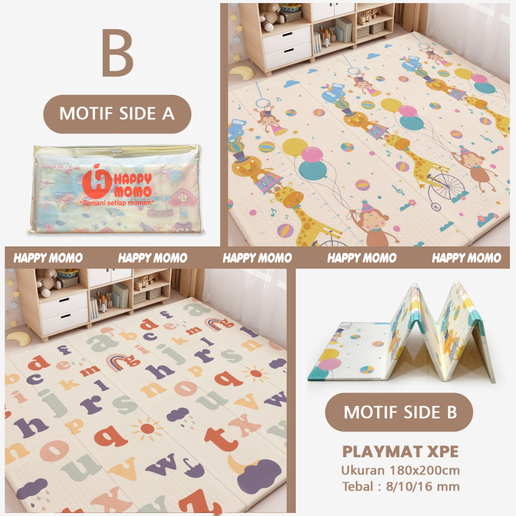 Karpet Anak / Bayi 200x180 cm – Playmat Tikar Mainan & Matras Tebal 10mm