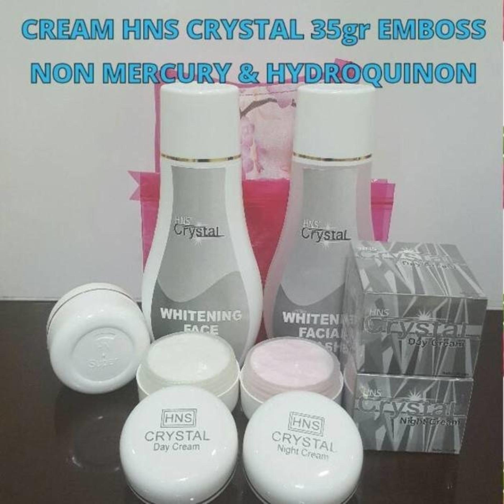 ... HNS Crystal Paket Perawatan Wajah Whitening Face Skin Care BPOM Emboss Original Day Night Cream Krim ...