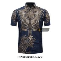 Kemeja BATIK ARKANZA Motif NARESWARA NAVY Full Furing Slimfit