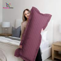 Sarung Bantal Cinta Jumbo Panjang Microtencel Polos Salur Aesthetic 46x92 Bingkai Pigura
