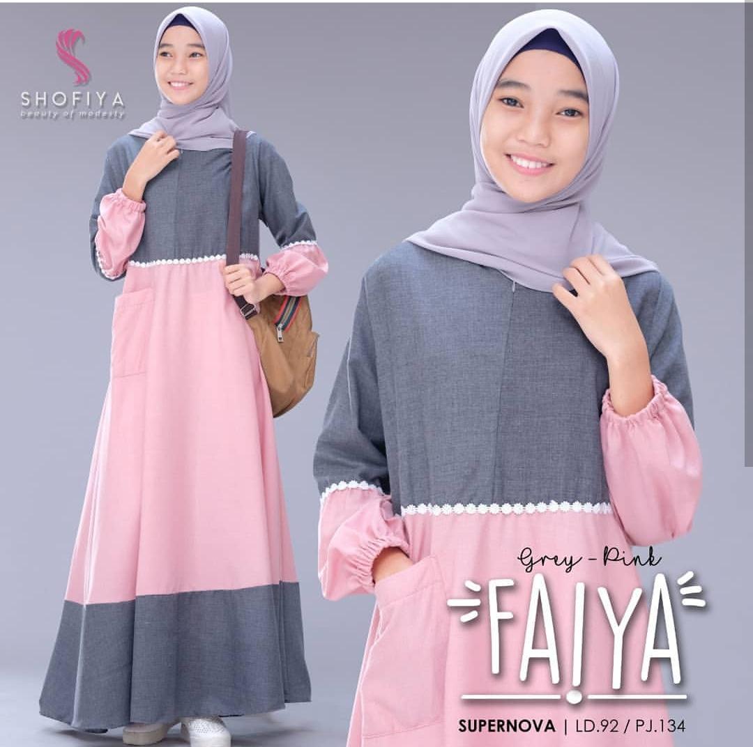 Baju Muslim Modern FAIYA DRESS Bahan SUPERNOVA Gamis Wanita Murah Gamis Wanita Remaja Gamis Wanita Modern 2020 Kekinian