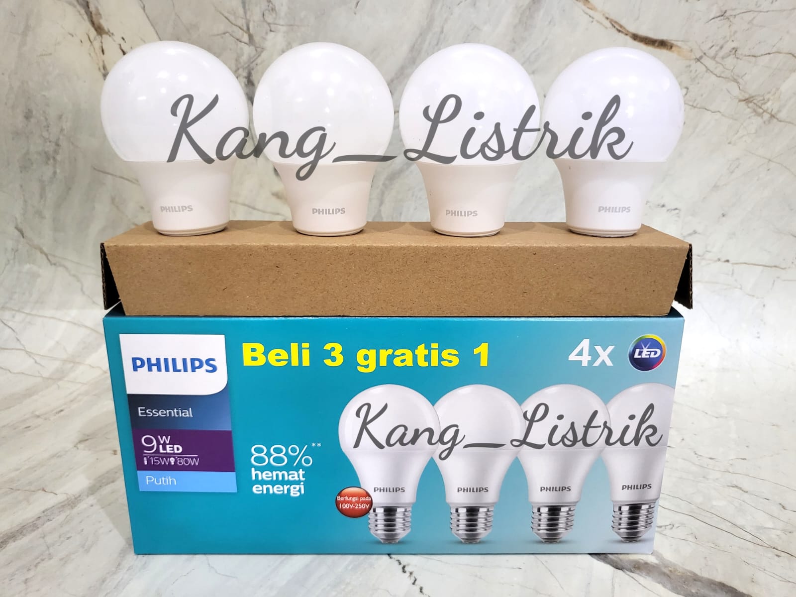 Lampu LED Paket PHILIPS Essential 5W 7W 9W 11W Beli 3 Gratis 1