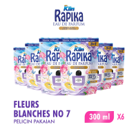 [Paket isi 6] Rapika Pelicin Pakaian Eau de Parfum Fleurs Blanches No.7 Pouch 300ml