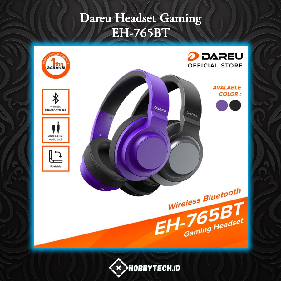 DAREU EH-765BT Wireless Gaming Headset - Black