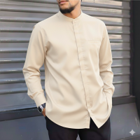 Baju Koko pria atasan kemeja muslim pria AS bahan toyobo size S ML-5XL