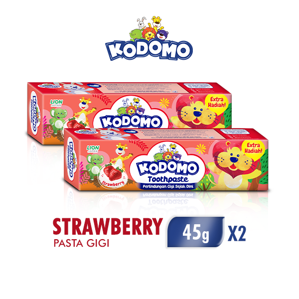 [Paket isi 2] KODOMO Pasta Gigi Strawberry Tube 45GR