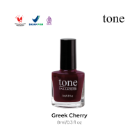TONE Nail Lacquer Greek Cherry & Ancient Plum  Cat Kuku  Kutek Merah Glossy  Maroon Nail Polish