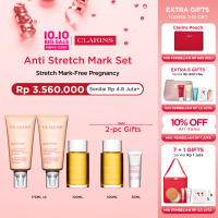 [Clarins 10.10 Set] Body Tonic Oil 100ml dan Body Partner Stretch Mark Cream 175mlx2  Gratis 2 Hadiah - Krim stretchmark / perawatan kehamilan / maternity