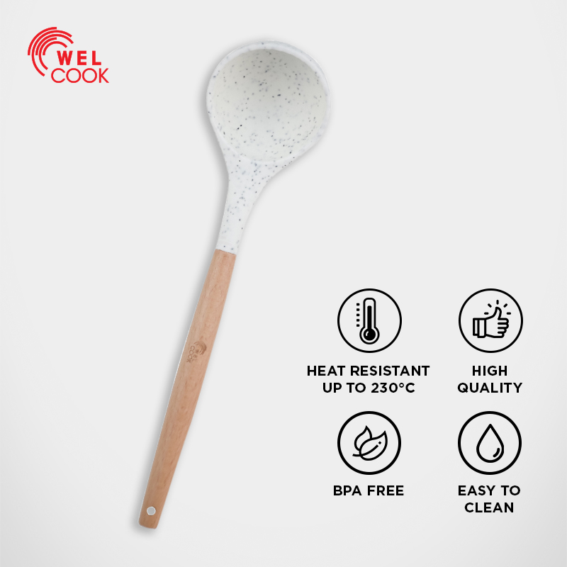 Welcook Silicone Utensil Sutil Peralatan Masak Satuan Spatula Putih