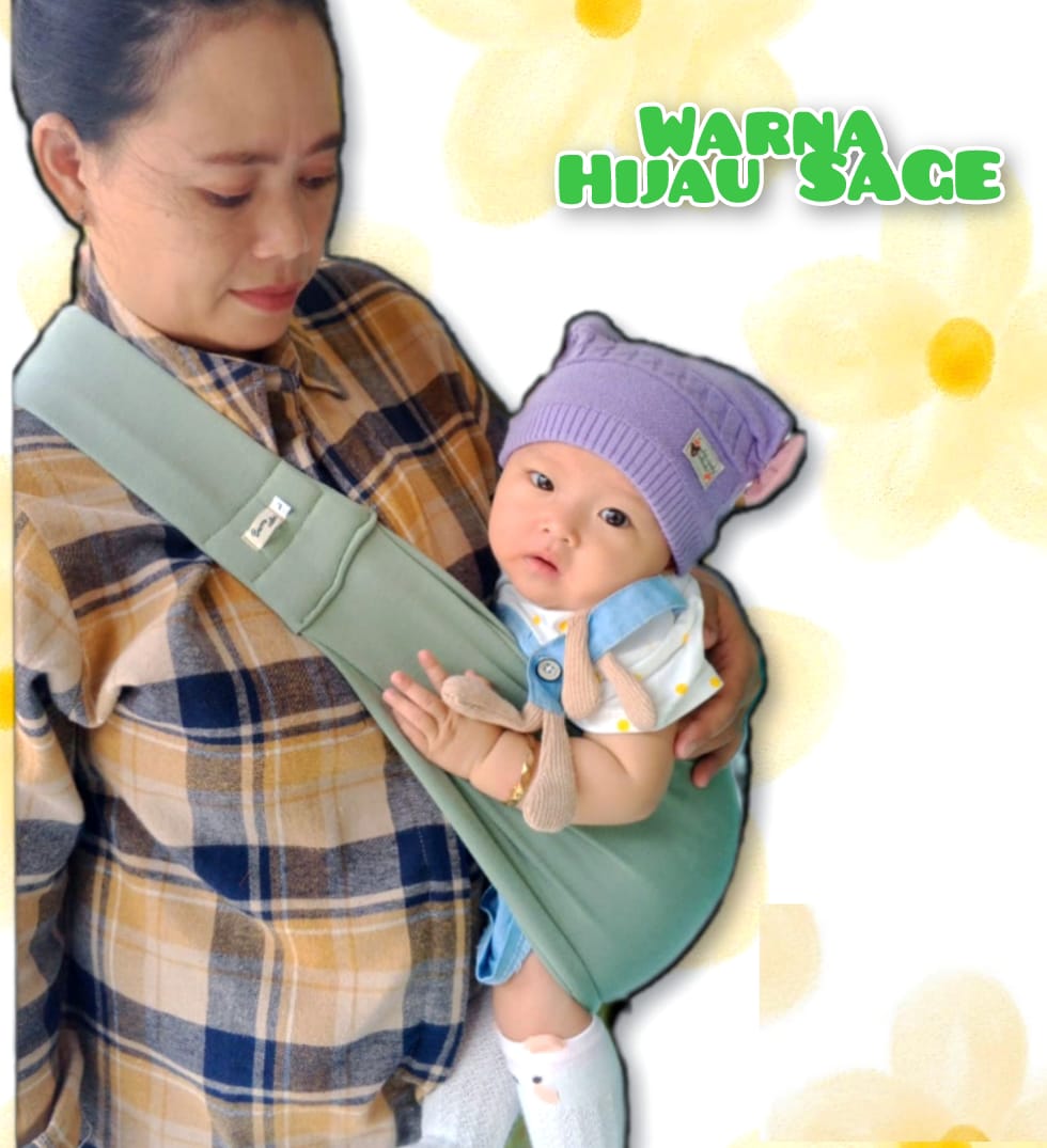 Gendongan Bayi samping Instan Geos Busa Premium 1 Layer Polos Full Warna