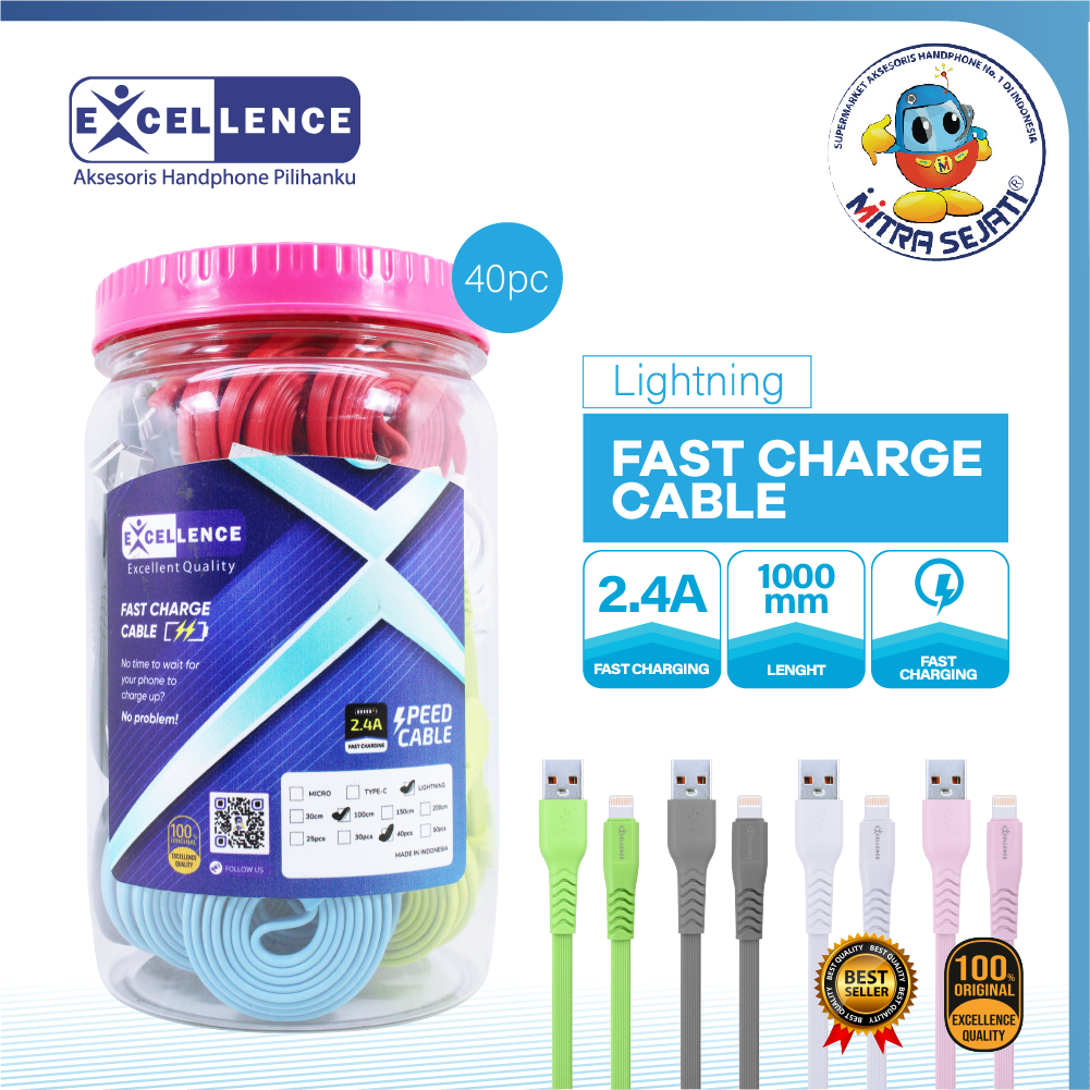 Kabel Data Lightning Toples Excellence Isi 40-1KDAIP6G40TE