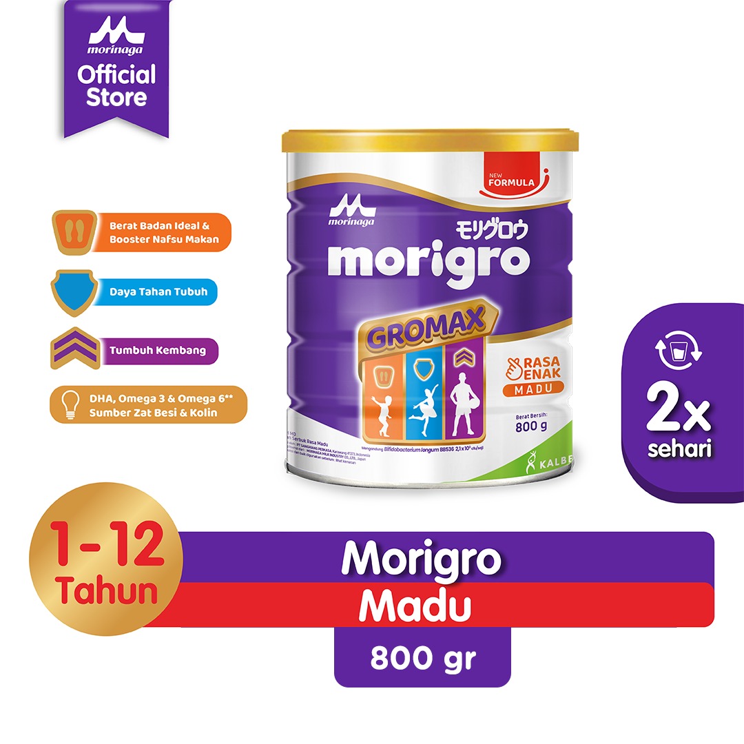 Morinaga Morigro Madu 800g Susu Pertumbuhan GROMAX Untuk Anak Usia 1-12 Tahun