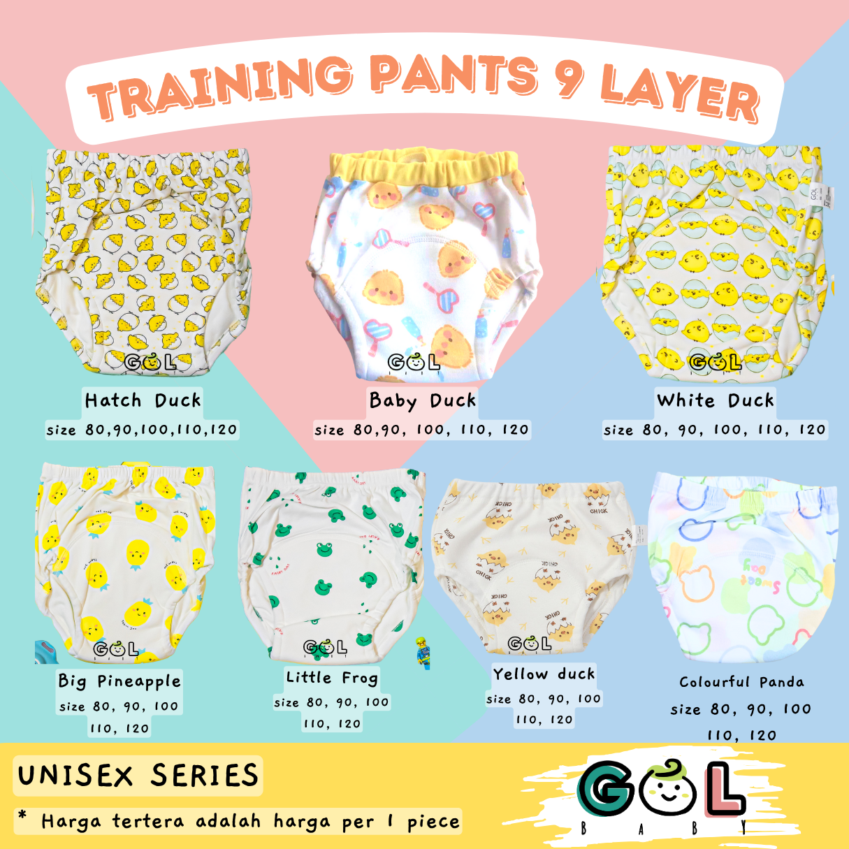 Celana Dalam tatur Popok Cloth Diaper Clodi Training Pants Pipis Bayi Anak Baby 9 layers