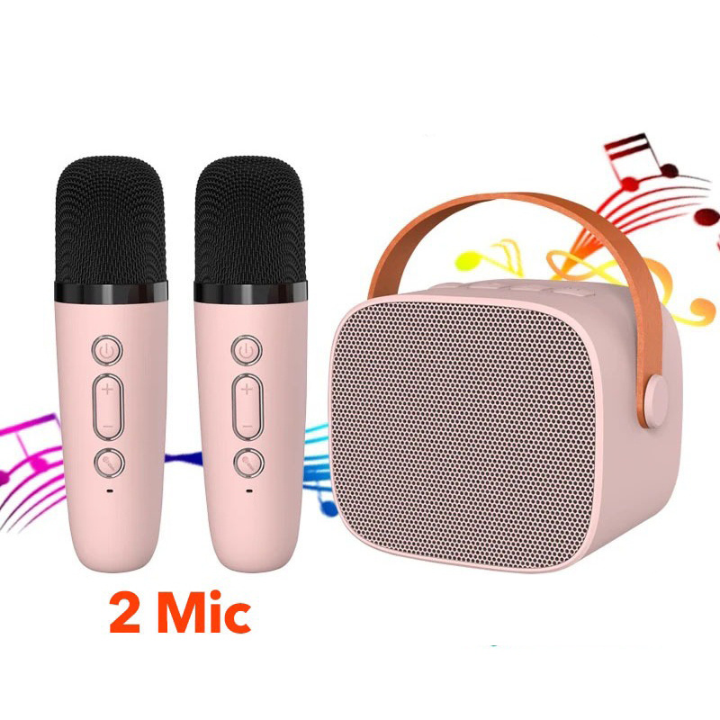 Mini Speaker Bluetooth Karaoke With 2 Microphone K12 Portable Bluetooth ...