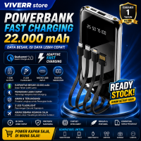 Powerbank viverr Fast charging kapasitas 22.000 mAh 2 LED Flaslight T1 original Garansi 1 Tahun.