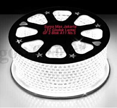 Led Strip Selang 2835 SMD AC 220V 100M/100 M/100 meter Outdoor Putih - Putih