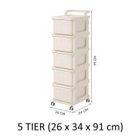 Sakumini Drawer Organizer Cabinet Pakaian Kotak Laci Penyimpanan Baju Bayi Plastik Kabinet Susun Serbaguna