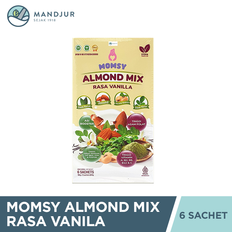 Momsy Almond Mix Vanilla 6 Sachet - Susu Pelancar ASI