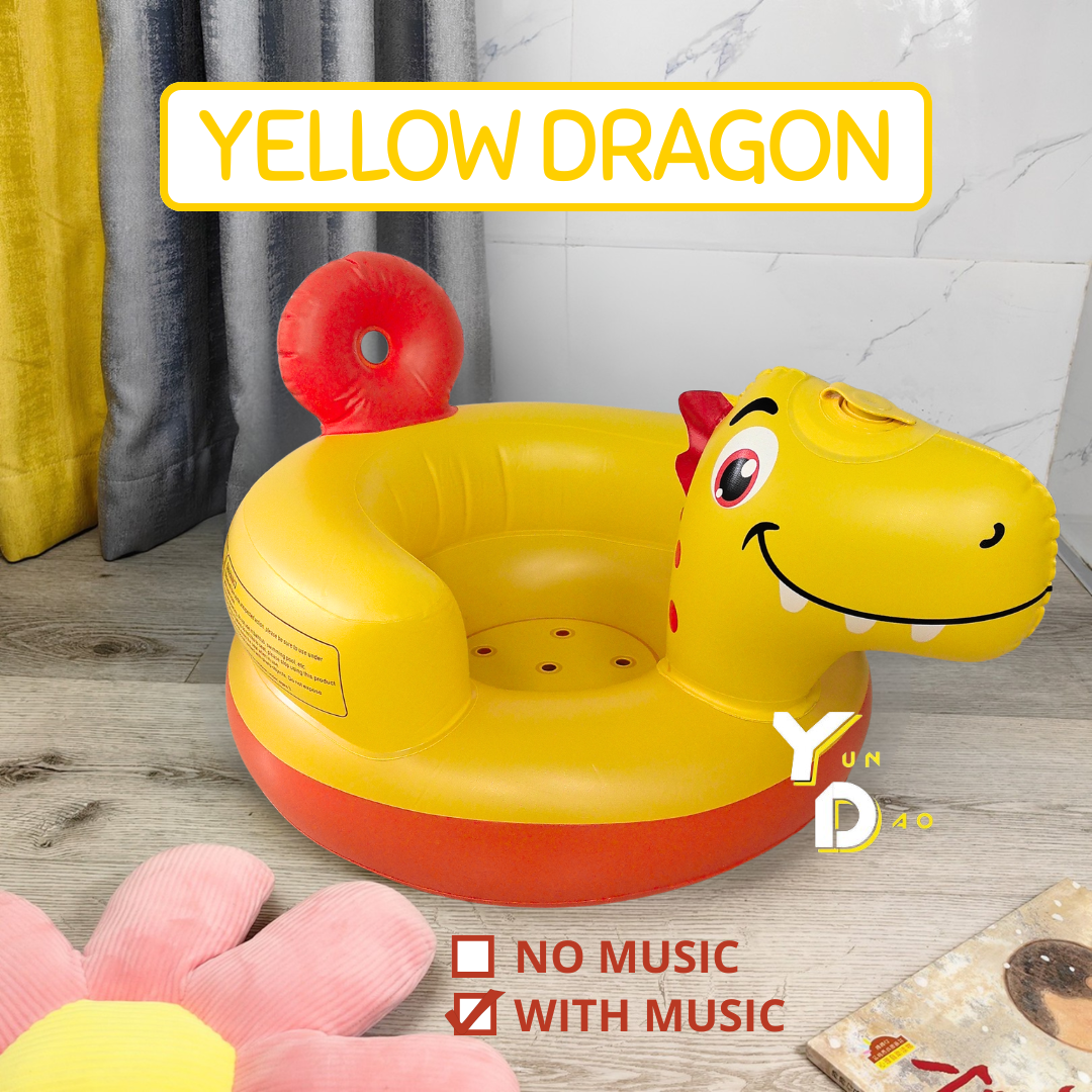 Baby Chair Bebek Sofa Bayi Anak Makan PVC Unisex Pompa Angin Musik Empuk Lucu Balita Pompa Inflatable Chair
