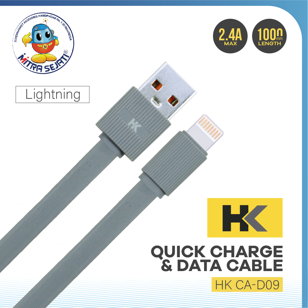 Kabel Data HK Quick Charging D-09 IP7 Lightning-1KDAIP7SD09HK
