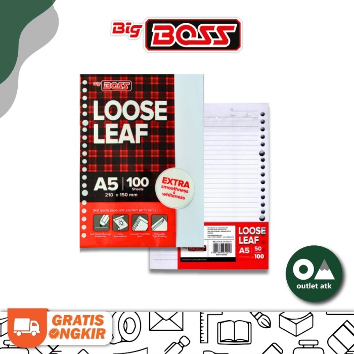 Loose Leaf Bergaris A5 / Isi Kertas File Binder SIDU Big Boss isi 100