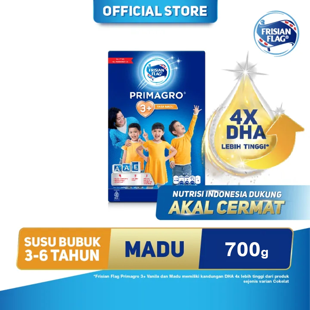 Frisian Flag Primagro 3+ Madu 700gr ( 3-6 tahun) - Susu Formula Pertumbuhan Anak