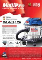 Mesin Vacuum Cleaner Sedot Debu Tiup Debu MultiPro Tipe INA VC 15-1 MD