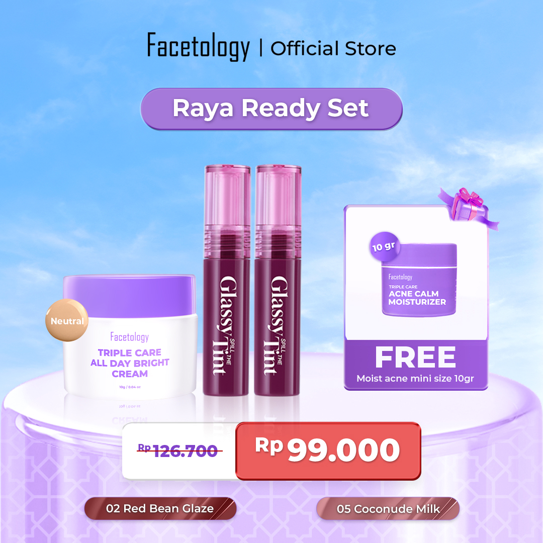Pre-Order Facetology Buy 3 Get 4 Paket Makeup Best Seller (Lipt Tint Red Bean Lip Tint Coconude &...