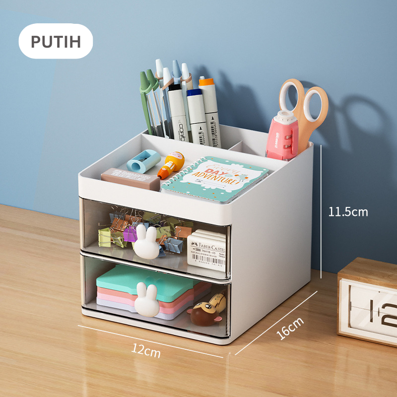 Mainland Rak Kosmetik Organizer Kotak Penyimpanan Alat Tulis Rak Laci Stationery Kotak Storage Serbaguna Laci Aksesoris Meja Dekstop Susun HSB687