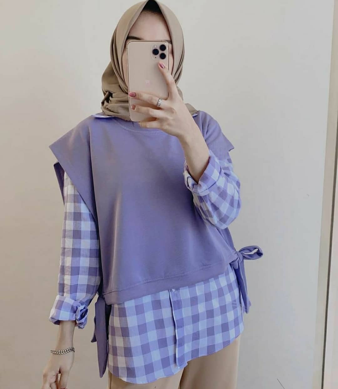 Baju Muslim Modern APRIL BLOUSE 2IN1 MC KATUN PREMIUM MIX WOLYCRAPE ( KEMEJA + ROMPI NEMPEL ) Blouse Wanita Terbaru 2021 Blouse Wanita Jumbo Blus Blouse Kekinian Viral BEST SELLER