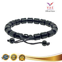 Gelang Tali Batu Giok Hitam Cina 10mm - VeE Black Jade Feng Shui Terapi Kesehatan