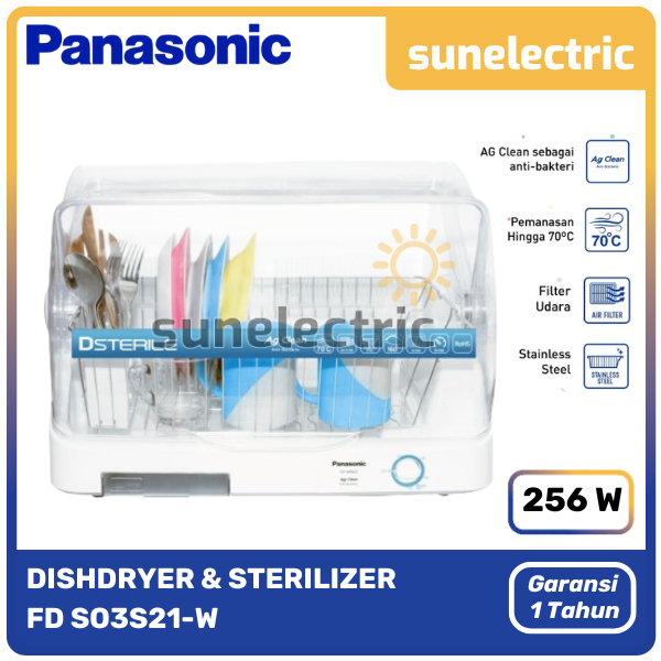 Panasonic Dsterile Alat Sterilizer Peralatan Bayi dan Makan Dish Dryer FD-S03S1 / FD-S303S21