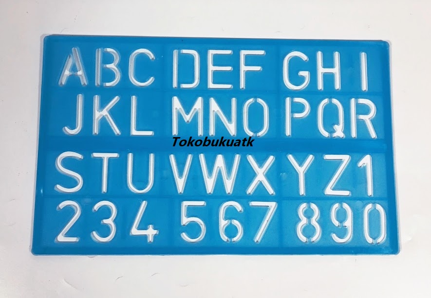 Penggaris Sablon Huruf/Abjad 335 X 205 cm Garisan Huruf dan Angka 335 x 205 cm