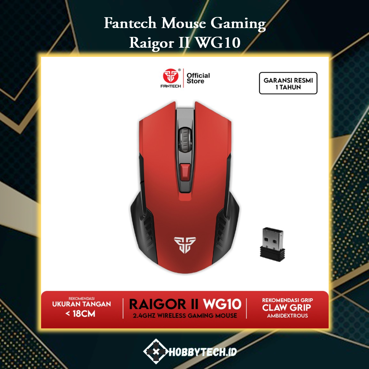 Fantech RAIGOR II WG10 Mouse Wireless Gaming - Red