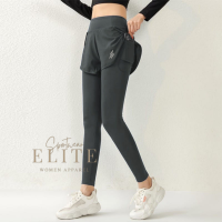 ELITE Legging Celana Luxury 2 in 1 |  Legging Wanita High Waist Polos Bersepeda Yoga Running Sport