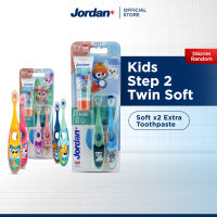 Jordan Oral Care Kids Step 2 Twin Soft - Sikat Gigi Anak  + Pasta Gigi