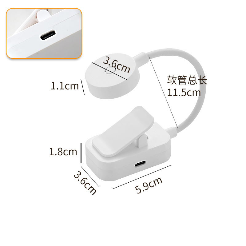 Mini Clip Lamp Study Clip Book Reading Lamp 3 Color Portable Nightlight USB Lamp