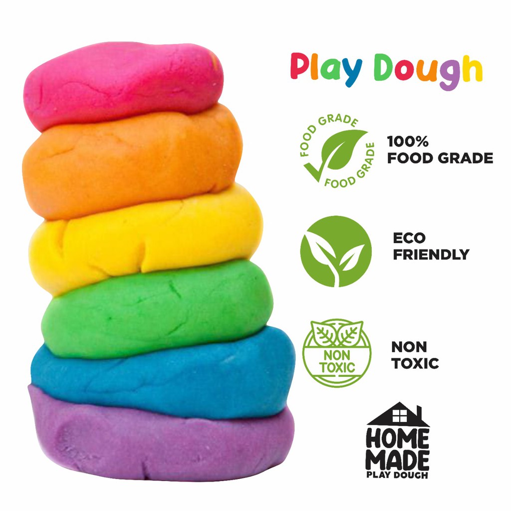 Homade playdough mainan anak 50gr / play dough / playdoh / play doh