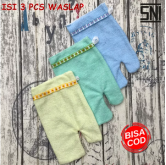 1/3 Pcs Washlap Handuk Jari Warna Baby Bayi Sukmastore
