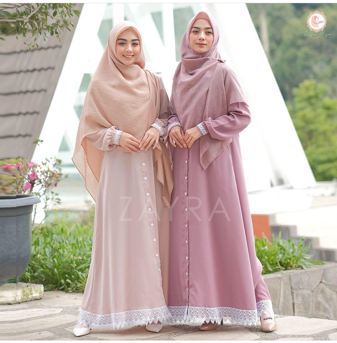 Baju Muslim Modern Gamis KYRA MAXY Bahan MOSSCRAPE MIX RENDA Baju Gamis Terusan Wanita Paling Laris Dan Trendy Baju Panjang Polos Muslim Dress Pesta Terbaru Maxi Muslimah Termurah Pakaian Modis Simple Casual Terbaru 2019
