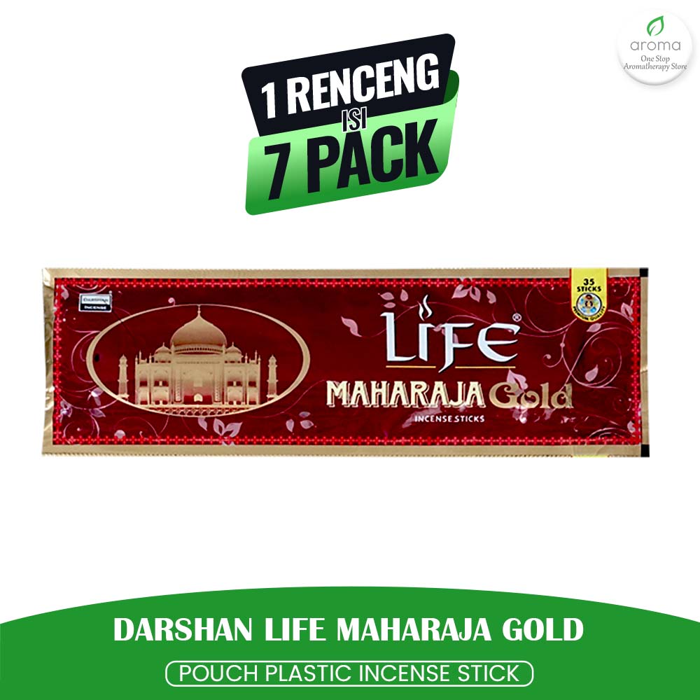 Dupa India Aromaterapi Pouch Plastic - Darshan Maharaja Gold 35 sticks