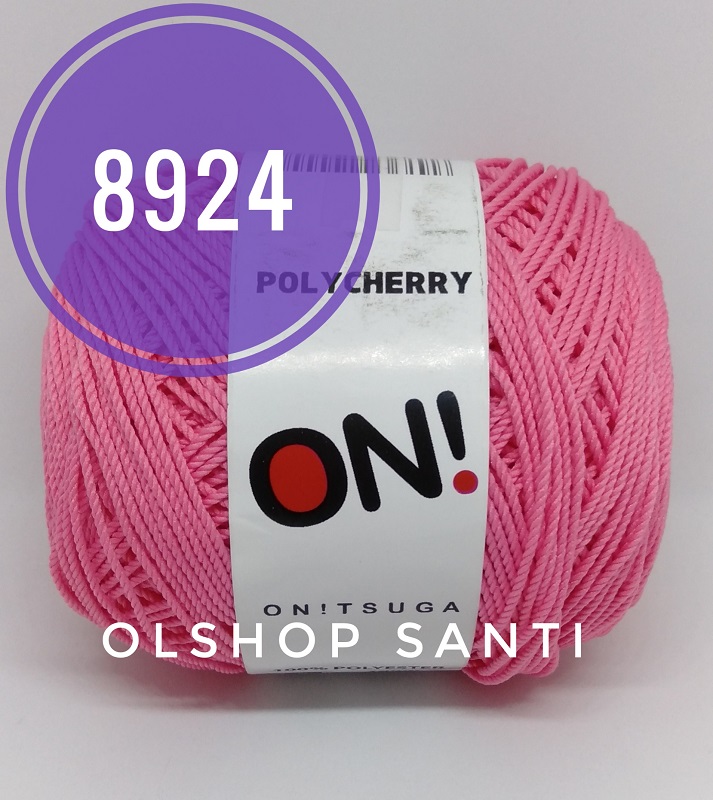 Benang Rajut POLYCHERRY Onitsuga warna PINK TUA (8924)