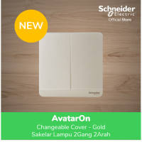 Schneider Electric AvatarOn Saklar Lampu Gold - 2 Gang 2 Arah - E8332L2LEDWGG3