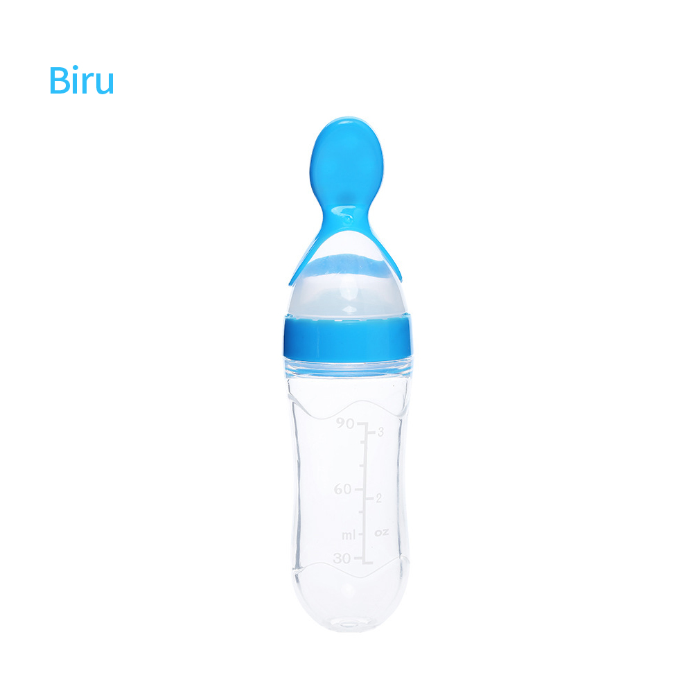 LAKOE Botol Dot Silicone sendok makan bayi