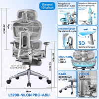 Xpanse LS996 Kursi Kantor Ergonomis Gaming Belajar Tinggi Punggung Dapat Disesuaikan Kantor/Gaming Anti Panas