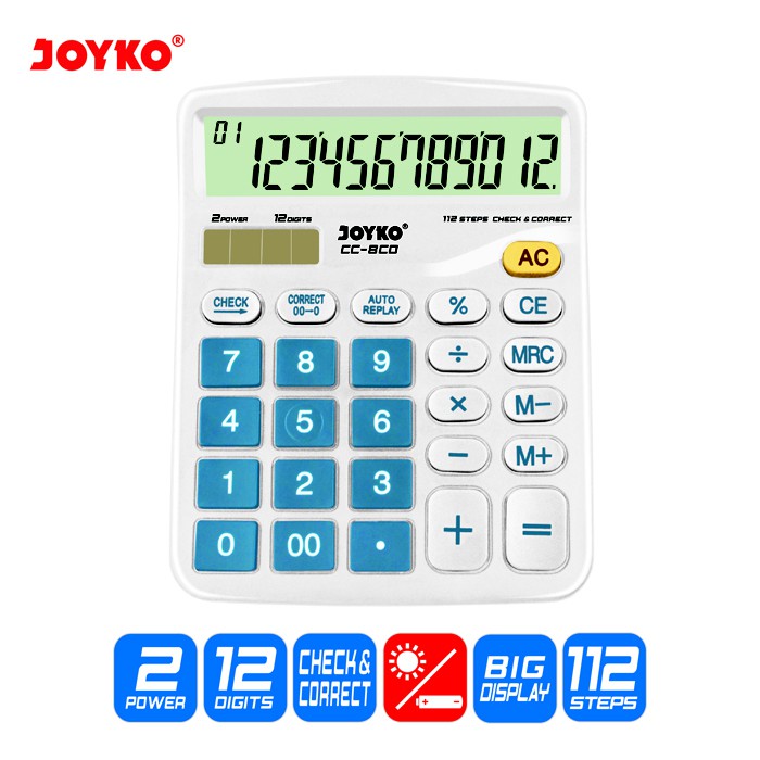 Joyko Calculator CC-8CO ( Biru / Hijau / Orange ) ( IRRA STORE )